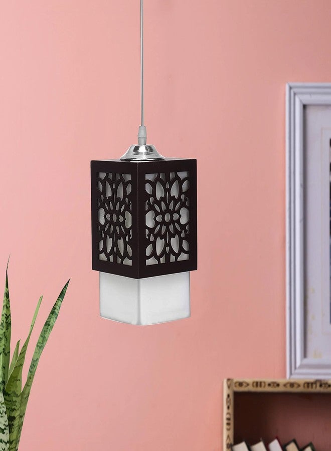 SINOMAN مصباح معلق بتصميم زهرة مقطوعة بالليزر من خشب سينومان، مناسب لغرفة المعيشة/غرفة النوم/المطبخ/فوق طاولة الطعام (نجمة SL، بدون لمبة) - Image 1